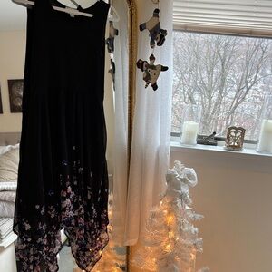 Elle Black and Floral High Low Dress